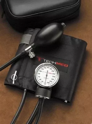 Dukal Aneroid Sphygmomanometer with Cuff Tech-Med 2-Tube Pocket Size Hand Held Adult Large Cuff - M-636417-3324 | Each