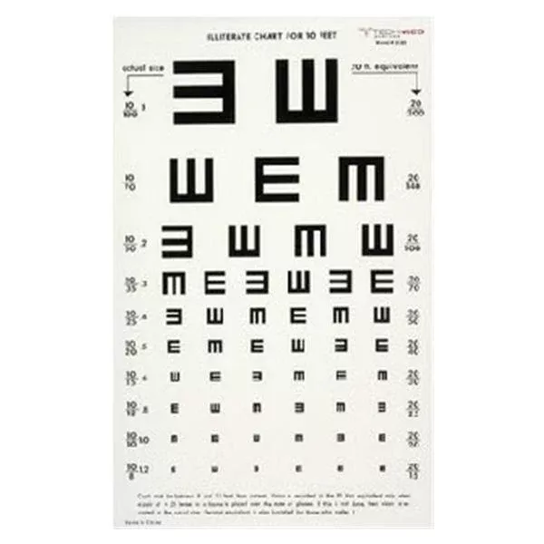 Dukal oration Eyechart Illiterate Dukal 10" Ea