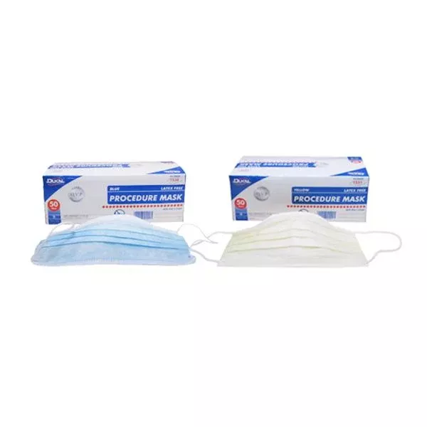 Dukal oration Face Mask Earloop Procedural Yellow 50/Bx, 6 BX/CA (1531)