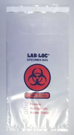 Elkay Plastics Specimen Transport Bag with Document Pouch Tamper-Evident 10 X 10 Inch LDPE Adhesive Closure Biohazard Symbol / Storage Instructions NonSterile - M-978563-2841 | Case of 1000
