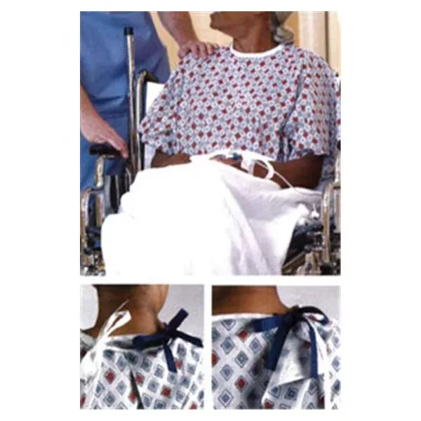 Encompass Group Gown Patient Poly/Ctn 68x48 Unsx Blu/Muv Pcfc Adlt Ea