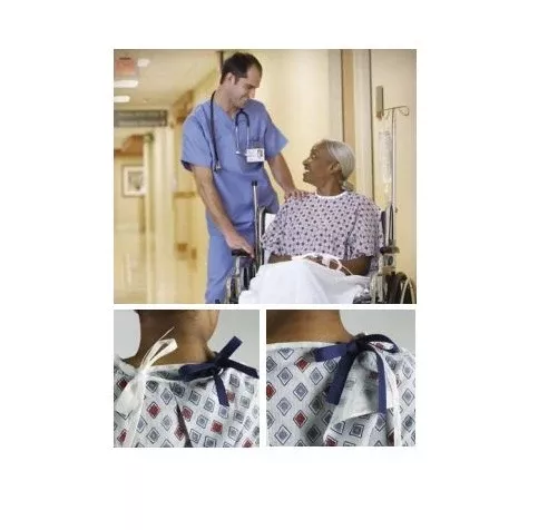 Encompass Group Gown Telemetry / IV Blue Adult 12/Dz