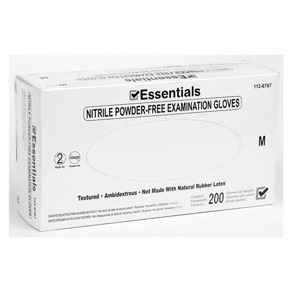 Essentials Healthcare Products Gloves Exam Essentials PF Nitrile Latex-Free Md Periwinkle 200/Bx, 10 BX/CA (1126767)