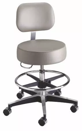 Exam Stool McKesson Backrest Pneumatic Height Adjustment 5 Casters Black - M-407104-4683 | Each