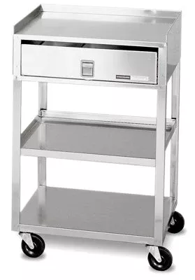 Fabrication Enterprises Mobile Stand Stainless Steel 29-1/2 X 18-3/4 X 16-3/4 Inch Silver Three Shelves - M-514671-1414 | Each
