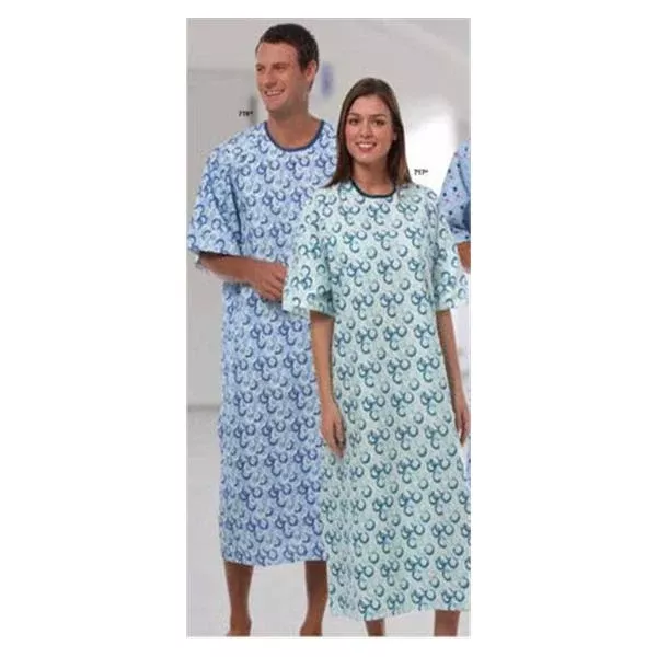 Fashion Seal Gown Patient Polyester Knit Medium Unisex Blue Child Ea