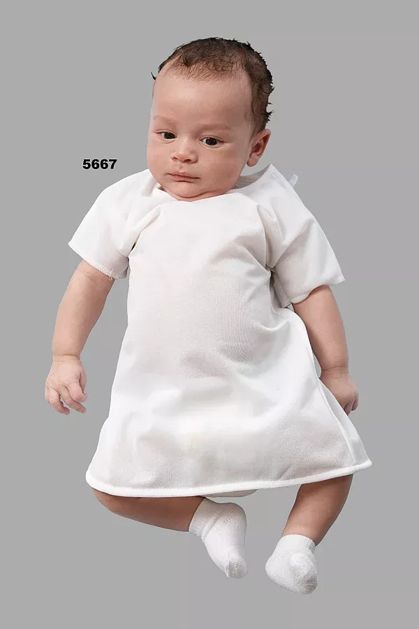 Fashion Seal Gown Patient Polyester Knit Small Unisex White Infant Ea