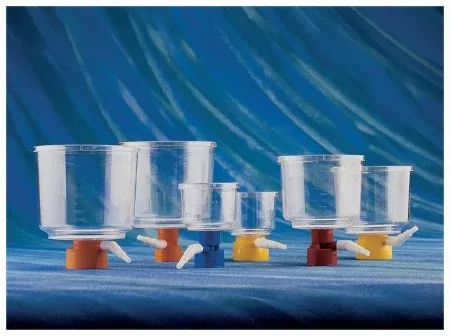 Fisher Scientific Bottle Top Filter 9 cm, 1000 mL, 0.22 µm Pore, 54.5 cm2 Filtration Area, PES Membrane, Hose Connectors, Sterile, Disposable For 4.5 cm Bottle Neck - M-976227-1164 | Case of 12