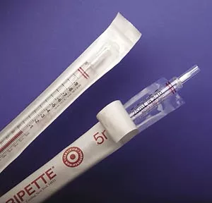 Fisher Scientific Costar Stripette Serological Pipette 5 mL 0.1 mL Graduation Increments / 2.5 mL Negative Graduations Sterile - M-995355-2505 | Case of 200