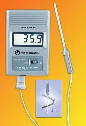 Fisher Scientific Digital Freezer Thermometer Fisher Scientific Traceable Celsius -99.9° to +199.9°C Platinum RTD Sensor Multiple Mounting Options Battery Operated - M-561084-3304 | Each