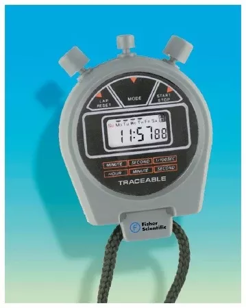 Fisher Scientific Digital Stopwatch 3 Button, Shock Proof Traceable 24 Hours LCD Display - M-803153-3784 | Each