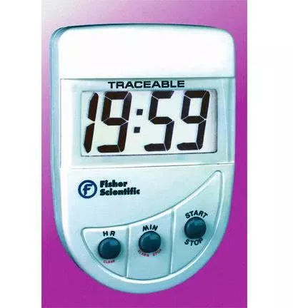 Fisher Scientific Electronic Alarm Timer Benchtop , Clip on, Magnetic Back Traceable 20 Hours LCD Display - M-694112-1297 | Each