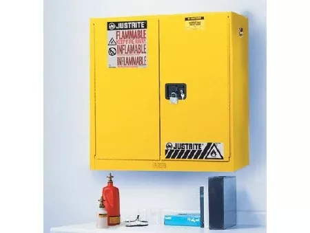 Fisher Scientific Flammable Safety Cabinet Sure-Grip EX Wall Mount Steel 3 Shelves 2 Keyed / With Cylinder Lock - M-985251-2869 | Each