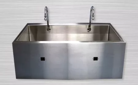 Future Health Concepts Surgical Scrub Sink ES Series Mounted Double Sink Infrared Sensor Operated Water, High Mount Swivel Gooseneck Spout with Adjustable Swivel Spray Aerator - M-735797-3823 | Each