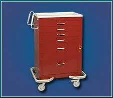 Future Health Concepts Treatment Cart Future Health Concepts Solid Poly 33.5 X 25 X 46.25 Inch Red Three-3 Inch, Two-6 Inch, One-9 Inch - M-501749-4803 | Each