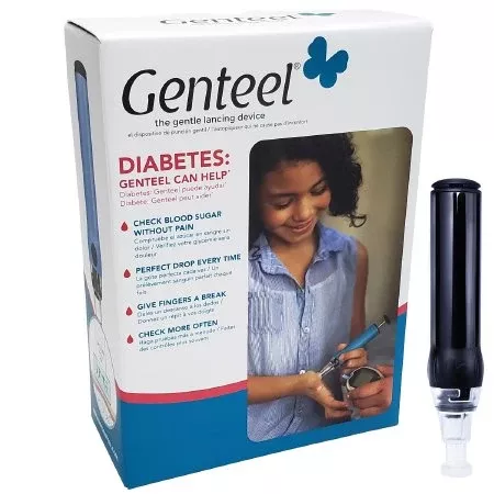 Genteel LLC Lancing Device Genteel Vacuum Depth Control Lancing Device Needle Multiple Depth Settings 30 to 36 Gauge Push Button Activated - M-1122698-3992 | Case of 24