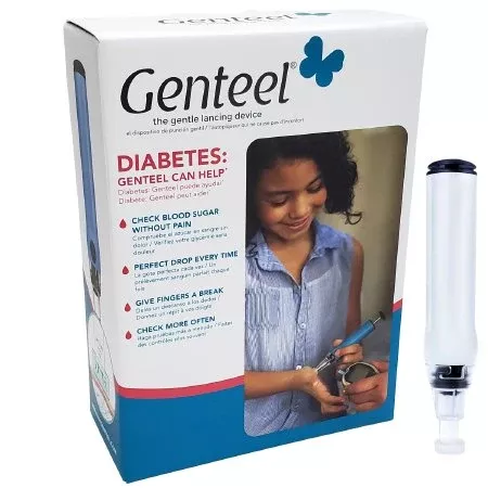 Genteel LLC Lancing Device Vacuum Depth Control Lancing Device Needle Multiple Depth Settings 30 to 36 Gauge Push Button Activated - M-1151497-4010 | Case of 24