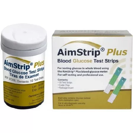 Germaine Laboratories Inc Blood Glucose Test Strips AimStrip Plus 50 Strips per Box For AimStrip Plus Blood Glucose Meter - M-1029175-4343 | Box of 50