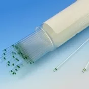 Globe Scientific Capillary Blood Collection Tube Micro-hematocrit Ammonium Heparin Additive 1.1 X 75 mm 75 µL Green Stripe Without Closure Glass Tube - M-541936-1129 | Box of 10