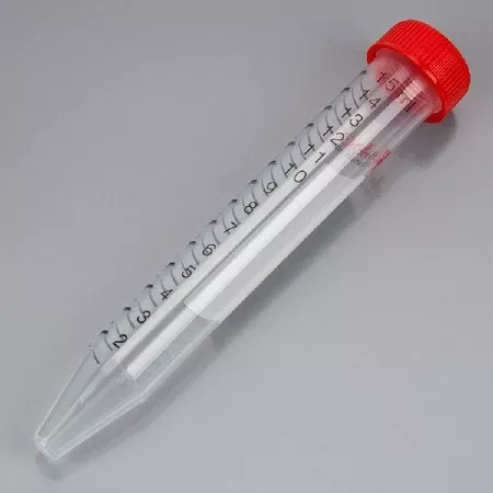 Globe Scientific Diamond Max Centrifuge Tube Conical Bottom Plain 15 mL Red Screw Cap Polypropylene Tube - M-1084212-2332 | Case of 500