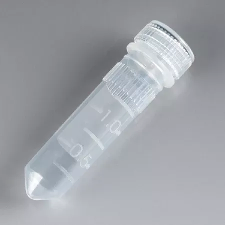 Globe Scientific Microcentrifuge Tube Conical Bottom Plain 2 mL Without Color Coding Screw Cap Polypropylene Tube - M-683450-4252 | Case of 1000