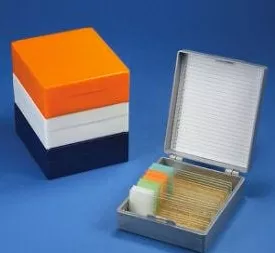Globe Scientific Slide Storage Box Globe Scientific 25 X 75 mm Storage Box and 1 X 3 Inch Microscope Slides Gray ABS Plastic / Cork 25 Slide Capacity - M-922507-2052 | Each