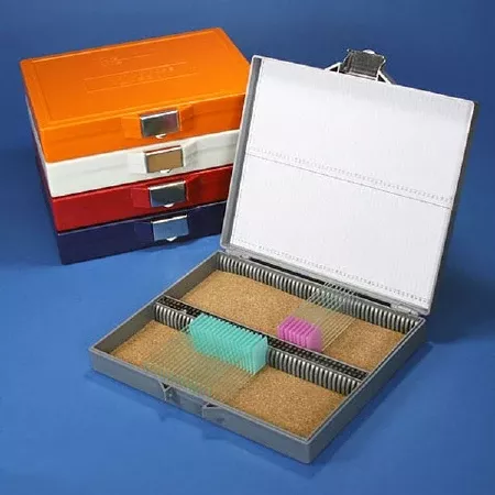Globe Scientific Slide Storage Box Globe Scientific White ABS Plastic / Cork 100 Slide Capacity - M-1030843-1454 | Each