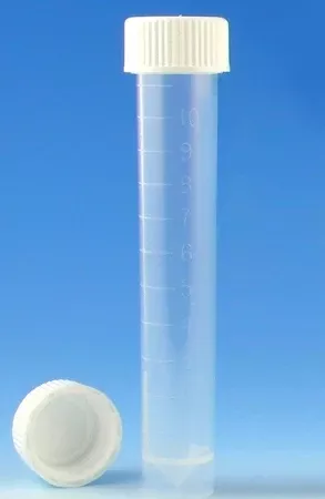 Globe Scientific Transport Tube Conical Bottom, Skirted Plain 16 X 92 mm 10 mL Red Screw Cap Polypropylene Tube - M-1073710-4373 | Case of 1000