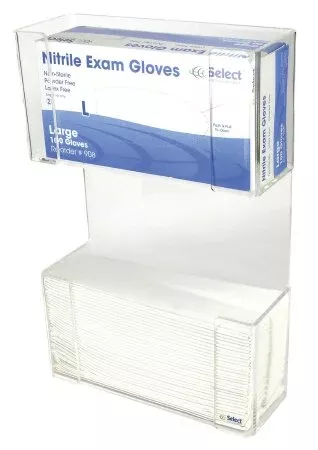 Glove Box Holder and Paper Towel Dispenser McKesson Horizontal Mounted 1-Box Capacity Clear 4 X 11 X 17 Inch Plastic - M-883770-3623 | Each