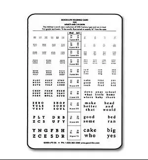 Good-Lite Eye Chart Dr. Good's 14 Inch Measurement Acuity Test - M-921429-2749 | Each