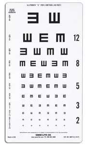 Good-Lite Eye Chart Good-Lite 10 Foot Measurement Acuity Test - M-764341-3557 | Each