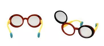 Good-Lite GOOD-LITE Occluder Glasses Flip Up Style Opaque Green / Red / Yellow Plastic - M-1142097-3524 | Pair