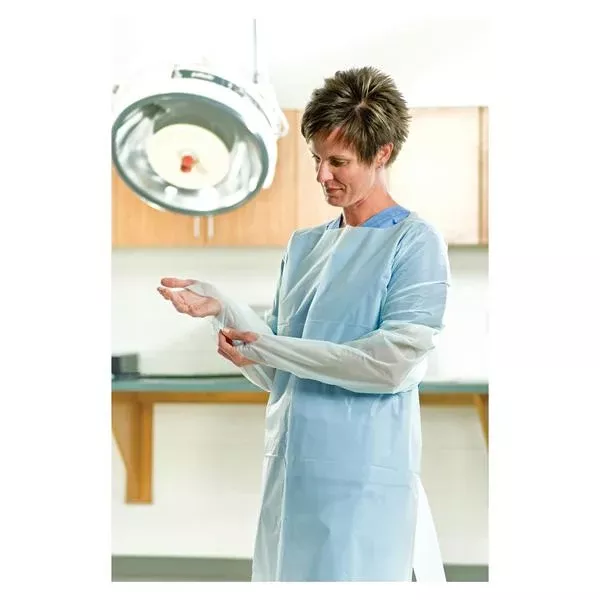 Graham Medical Gown 46 in x 42 in Blue Poly 75/Ca