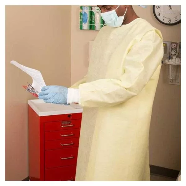 Graham Medical Gown Apparel 30 in x 42 in Yellow 100/Ca