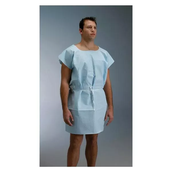 Graham Medical Gown Exam 30 in x 42 in Blue Tissue / Poly / Tissue 50/Ca