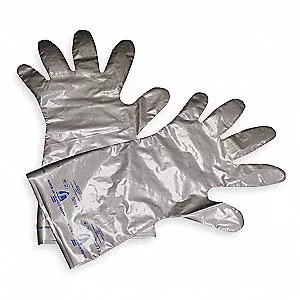 Grainger Gloves Chem Rstnt PE/Ethln Vnl Alc 14.5" 8 Slvr/Orng 10/Pk