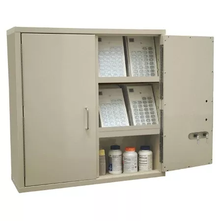 Harloff Narcotic Cabinet Stainless Steel 2 Shelves 2 Locks - M-1171817-4077 | Each