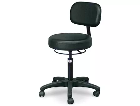 Hausmann Industries Economy Air-Lift Stool Padded Backrest Air Spring Pneumatic Height 5 Casters Black - M-957949-3768 | Each