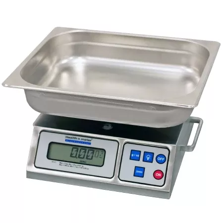 Health O Meter Incontinence Scale Health O Meter Digital LCD Display 5000 Gram Capacity Chrome AC Adapter / Battery Operated - M-1099565-4108 | Box of 1