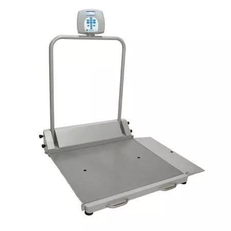 Health O Meter Wheelchair Scale Health O Meter Digital LCD Display 1000 lbs. / 454 kg Weight Capacity Gray AC Adapter / Battery Operated - M-1119459-1292 | Each