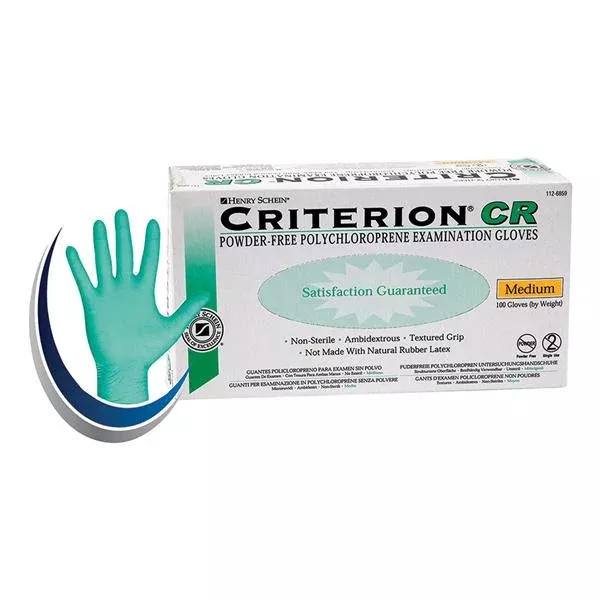 Henry ScheinGloves Chloroprene Criterion CR LF PF X-Large NS Green 90/Bx, 10 BX/CA (CRPC60DG-XL)