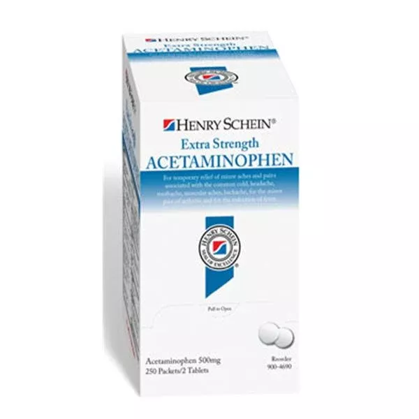 Henry ScheinHSI APAP 500mg Tablets Pouch 250x2/Bx, 12 BX/CA (9004690)