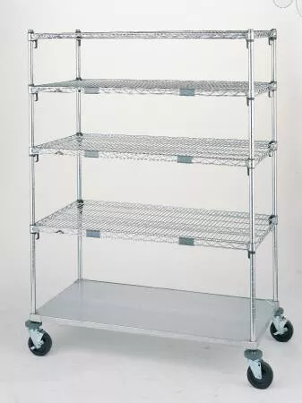 Intermetro Industries Exchange Cart Super Adjustable 2 Super Erecta Chrome Plated 24 X 60 X 69 Inch Silver 24 X 60 Inch Shelves - M-461578-3984 | Each
