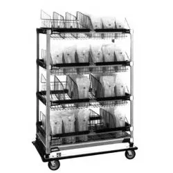 Intermetro Industries IV Storage Cart MetroMax i Polymer 24 X 42 X 60 Inch Wire Shelves, 8 Baskets - M-1040982-3896 | Each
