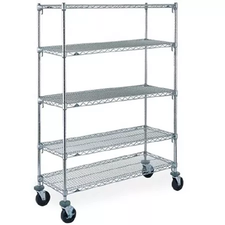 Intermetro Industries Mobile Unit Super Adjustable Chrome 18 X 36 X 69 Inch 18 X 36 Inch, Wire Shelves - M-794052-2737 | Each