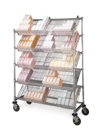 Intermetro Industries Suture Cart Chrome 18 X 48 X 70 Inch Silver 18 X 48 Inch Wire Shelves - M-486894-2375 | Each