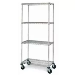 Intermetro Industries Wire Shelving Cart Super Erecta Chrome 18 X 36 X 69 Inch 18 X 36, Wire Shelves, Plated Posts - M-942701-2546 | Each