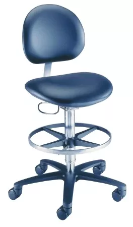 Laboratory Stool McKesson Backrest Pneumatic Height Adjustment 5 Casters Black - M-883402-3301 | Each
