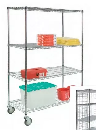 Lakeside Manufacturing Wire Cart 4 Shelves Adjustable 18 X 69 X 72 Inch - M-652338-4989 | ST/1