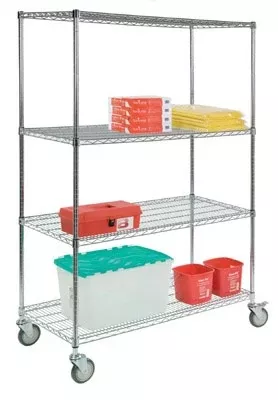 Lakeside Manufacturing Wire Cart 4 Shelves Adjustable 24 X 36 X 60 Inch - M-925458-2702 | Each